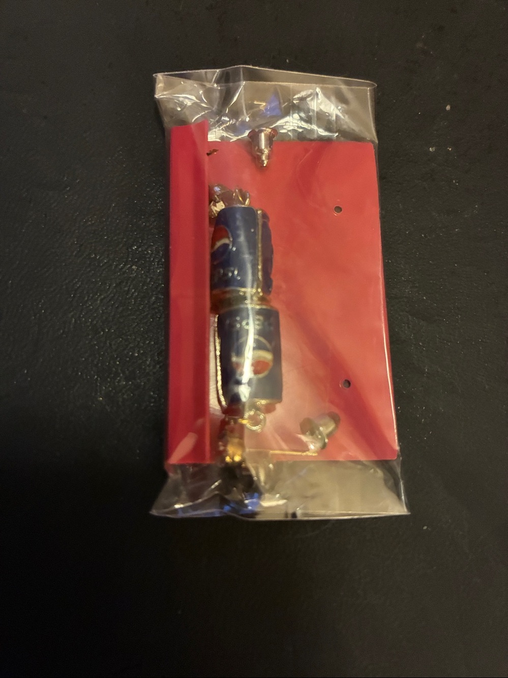 Pepsi Blue and Red Logo Cube. Stud Dangle Earrings - Picture 7 of 8
